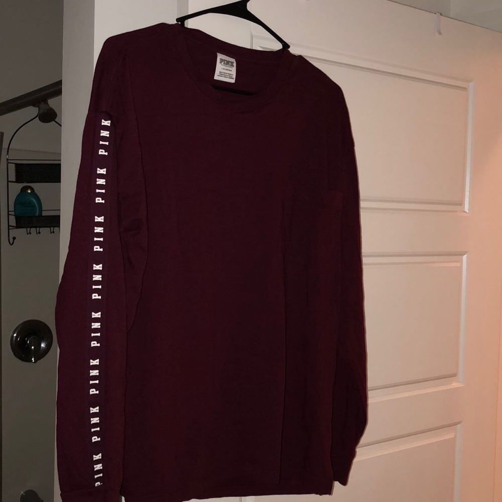 PINK Maroon Long Sleeve Shirt
